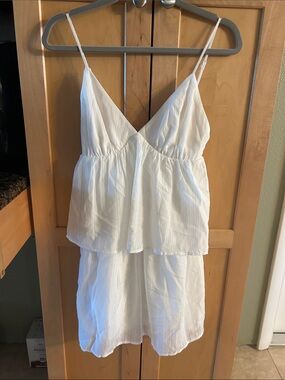 Wahl White Tiered Spaghetti Strap Summer Dress